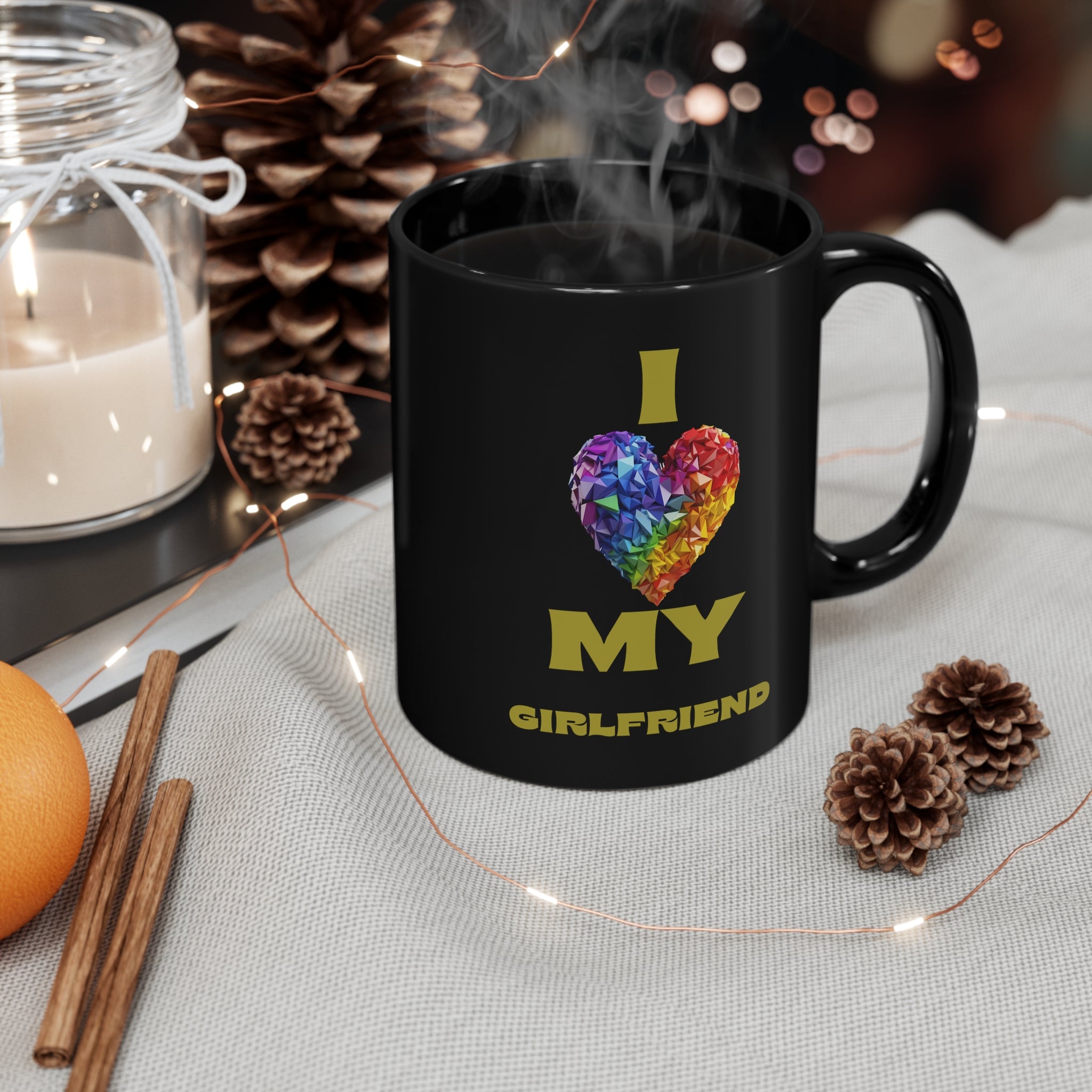 Heart text drinking mug - alternate view