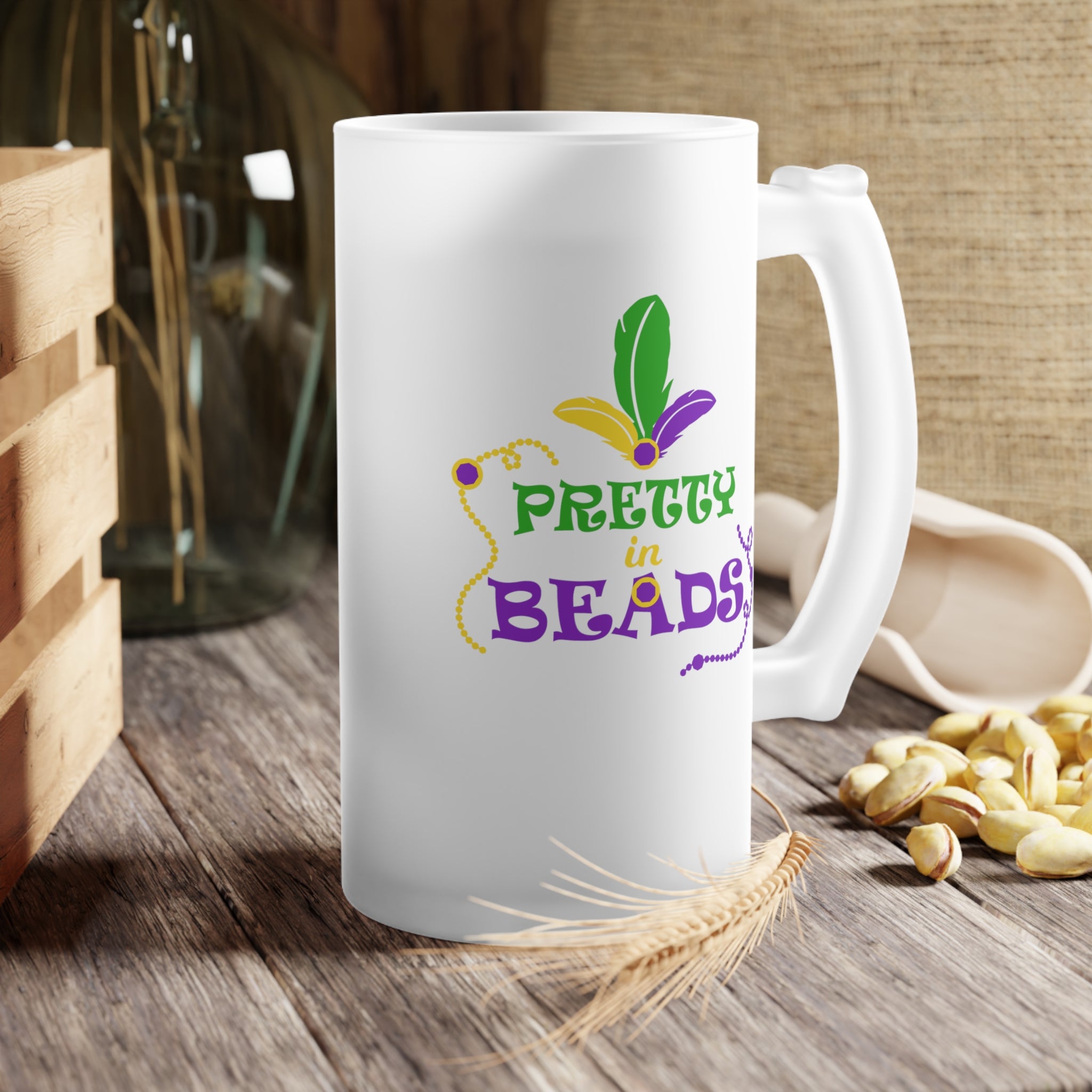 Curved Glass Beer Mug - alternate view