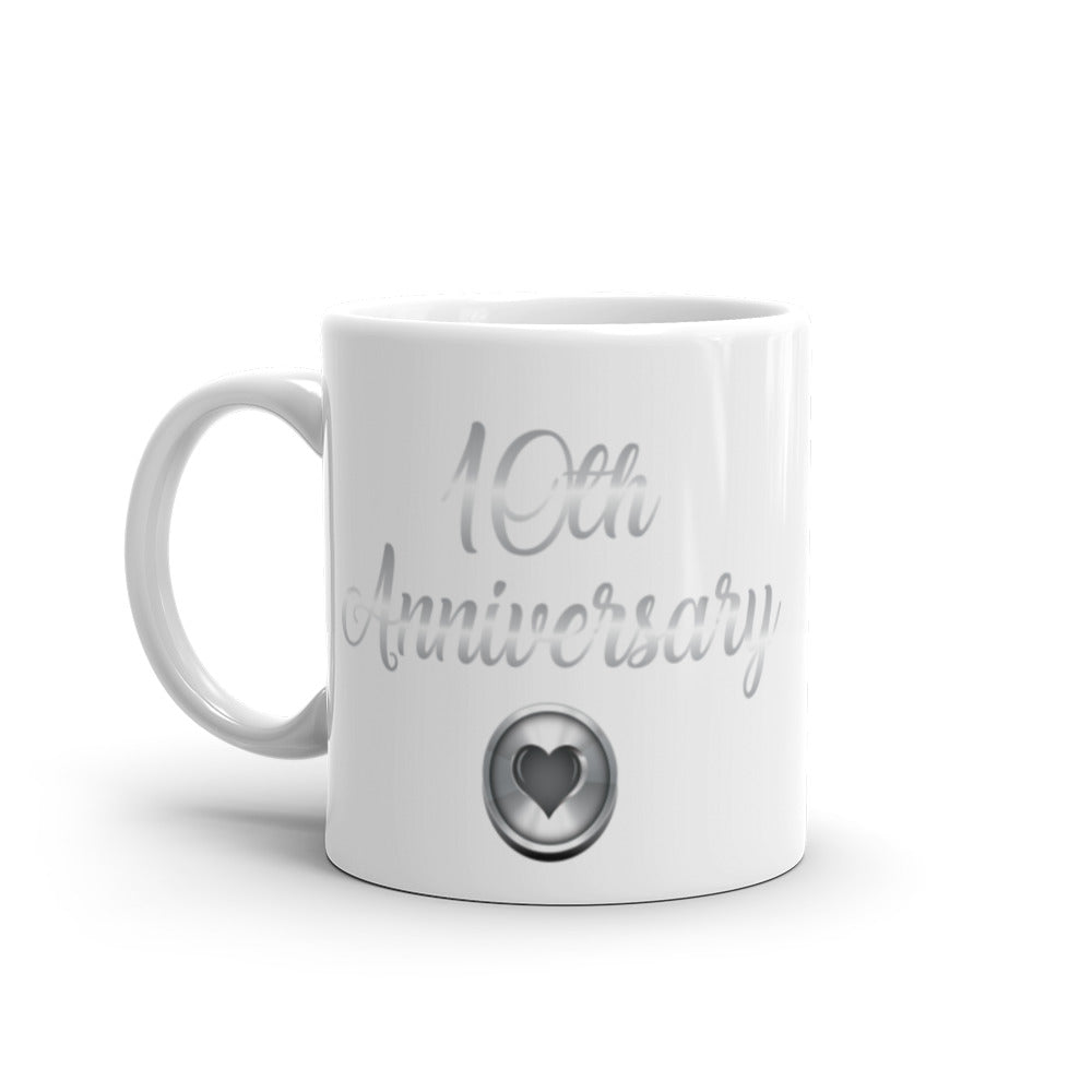 10th Anniversary Heart Mug - alternate view