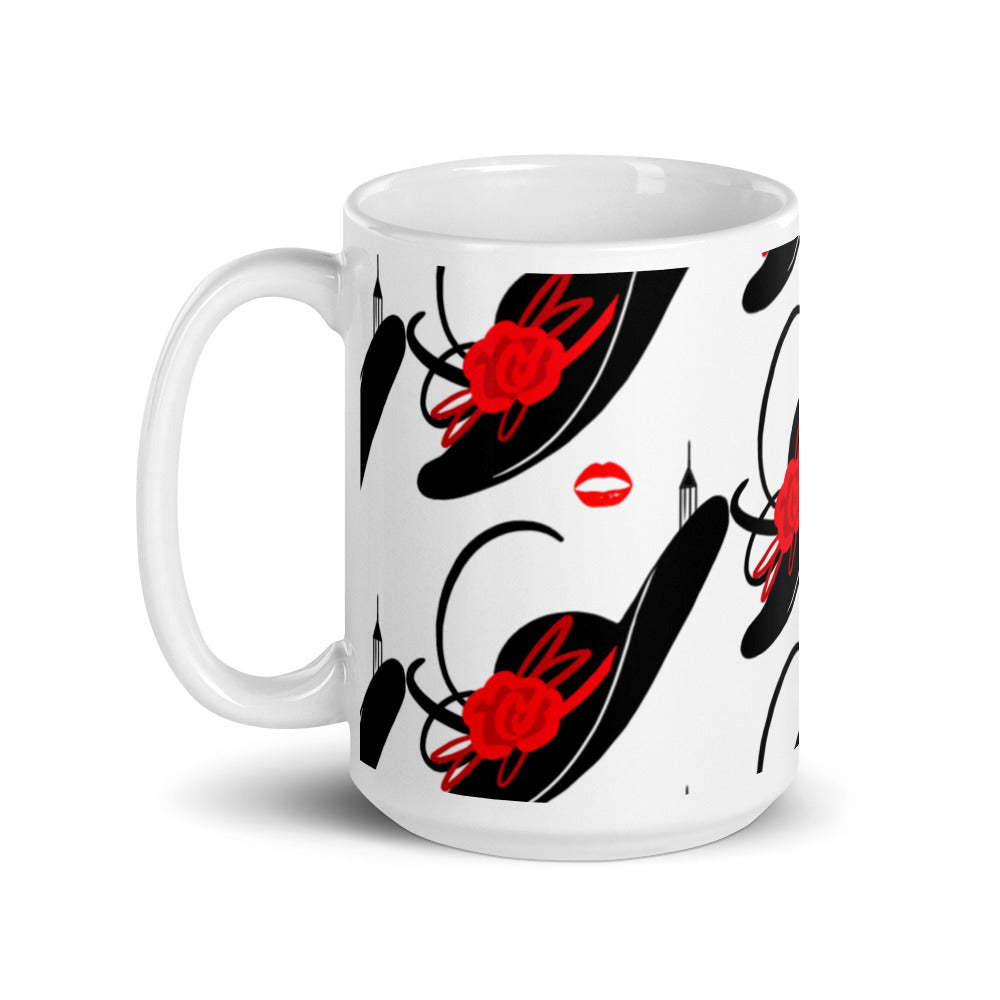 Retro Patterned Drinking Mug - alternate view
