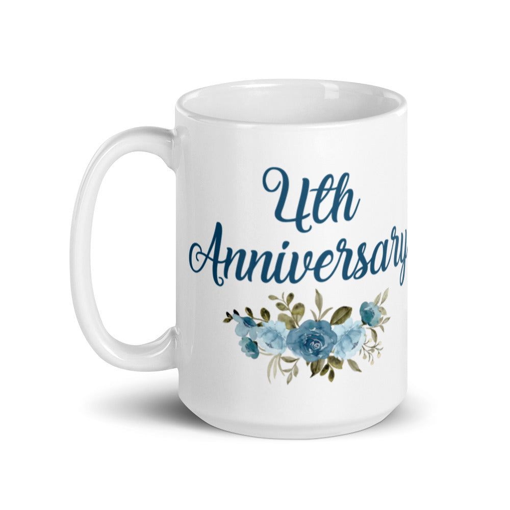 4th Anniversary Floral Mug - alternate view
