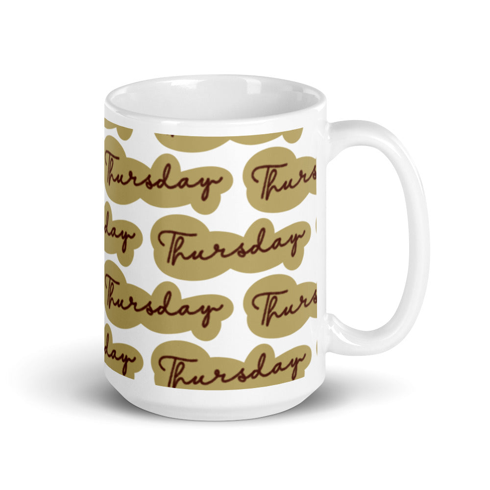 Thursday text mug - alternate view